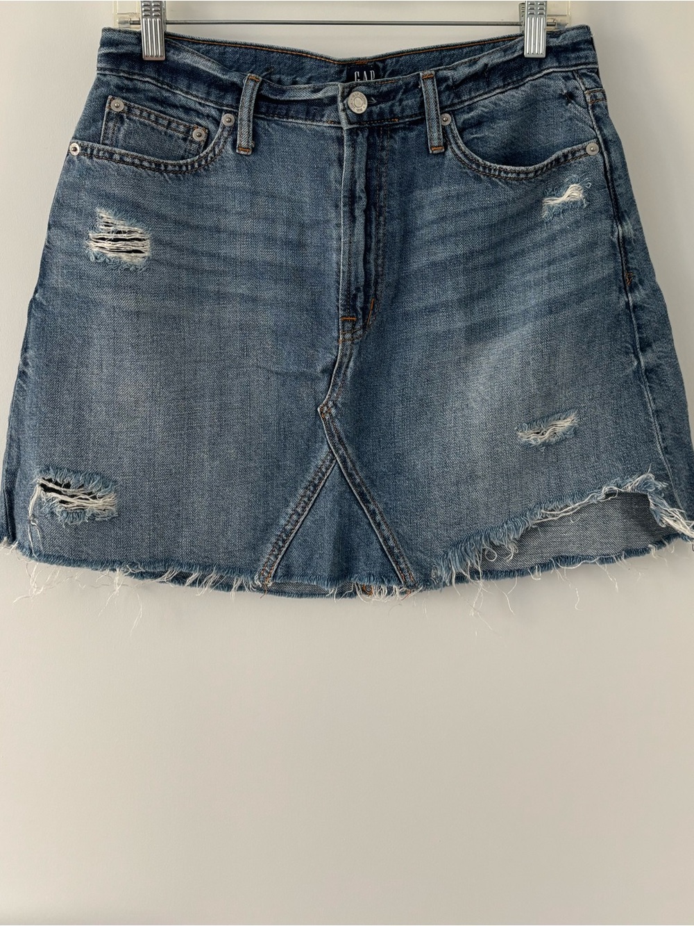 GAP Distressed Denim Mini Skirt - Blue